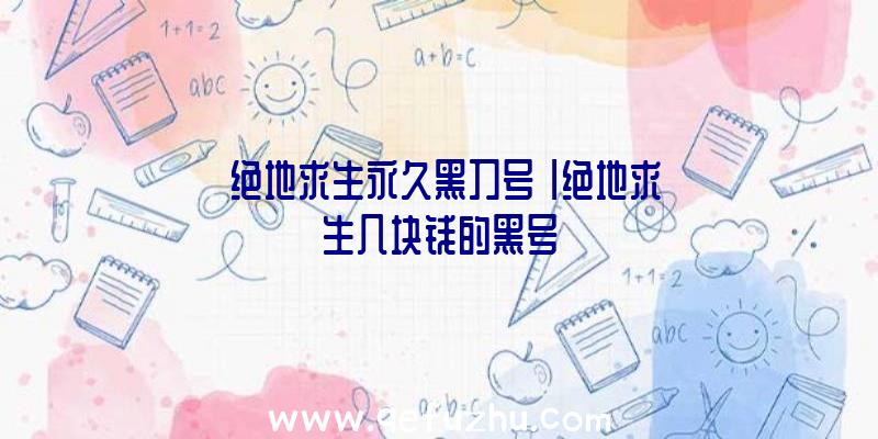 「绝地求生永久黑刀号」|绝地求生几块钱的黑号